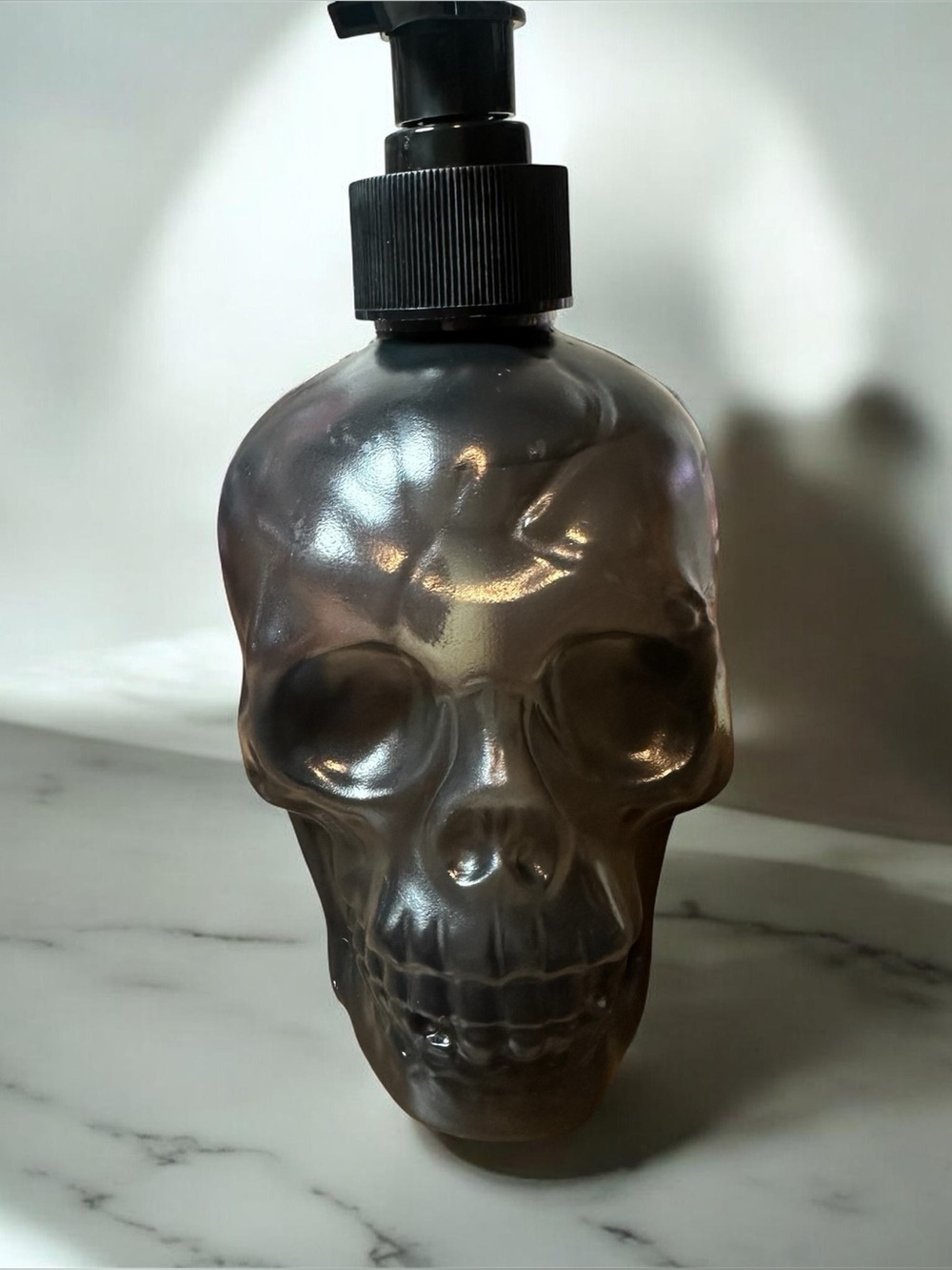 Halloween Skull Refillable Plastic Hand Soap Dispenser Pomegranate Vanilla Scent
